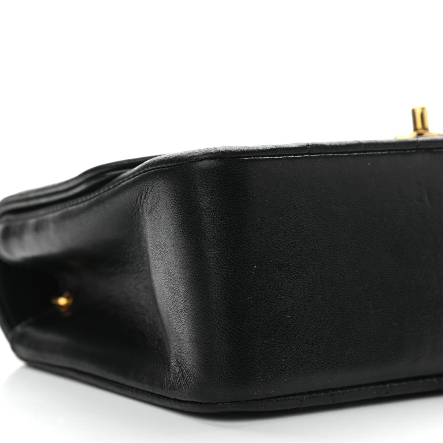 Lambskin Quilted Small Single Flap Black