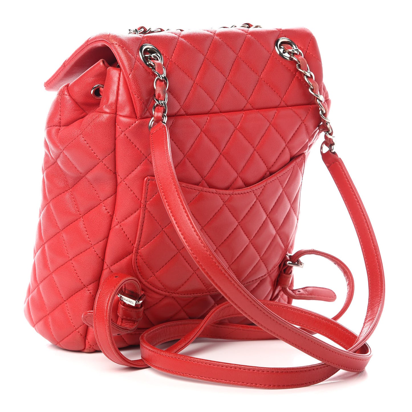Lambskin Quilted Small Urban Spirit Backpack Red