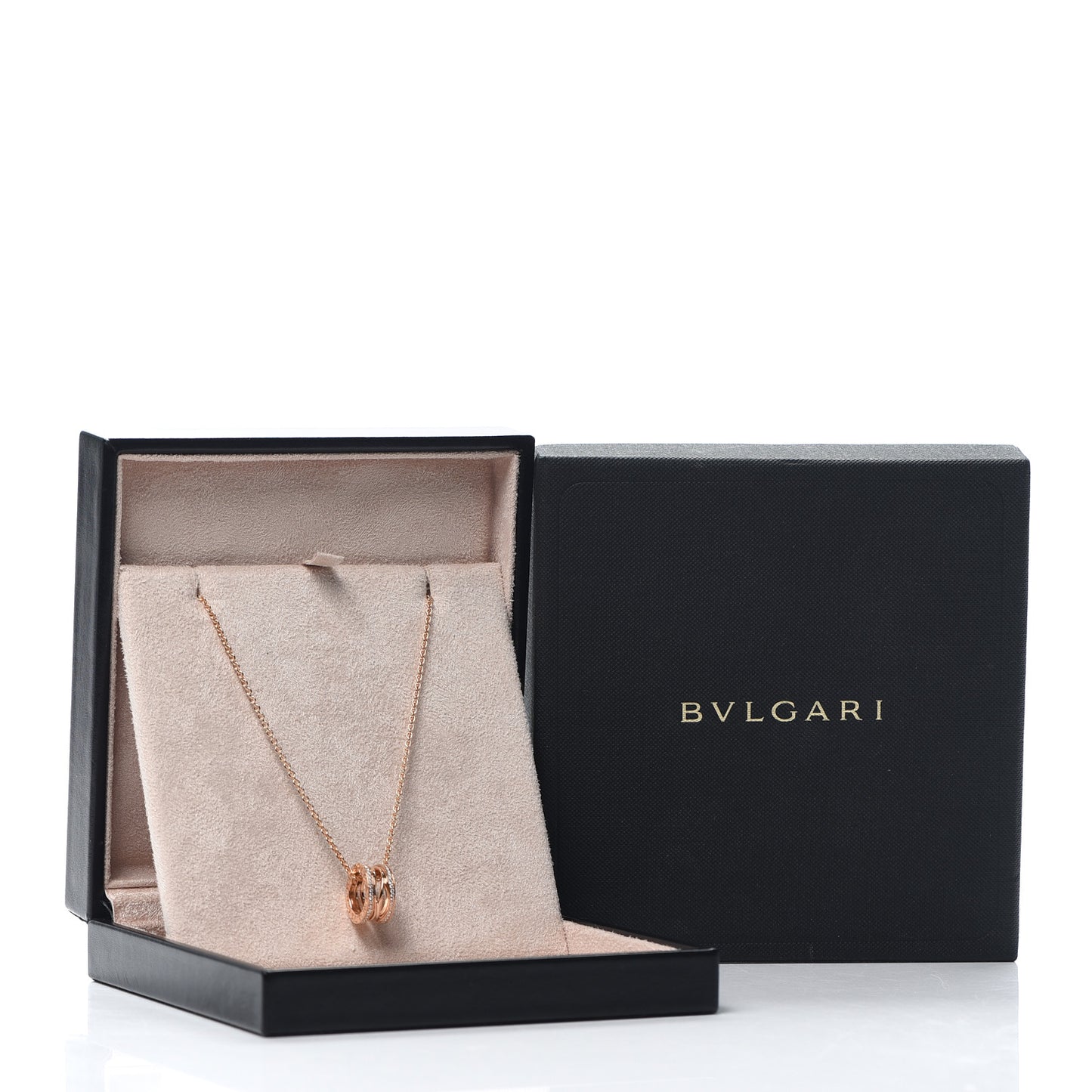 18K Rose Gold Diamond B.Zero1 Open Legends Pendant Necklace