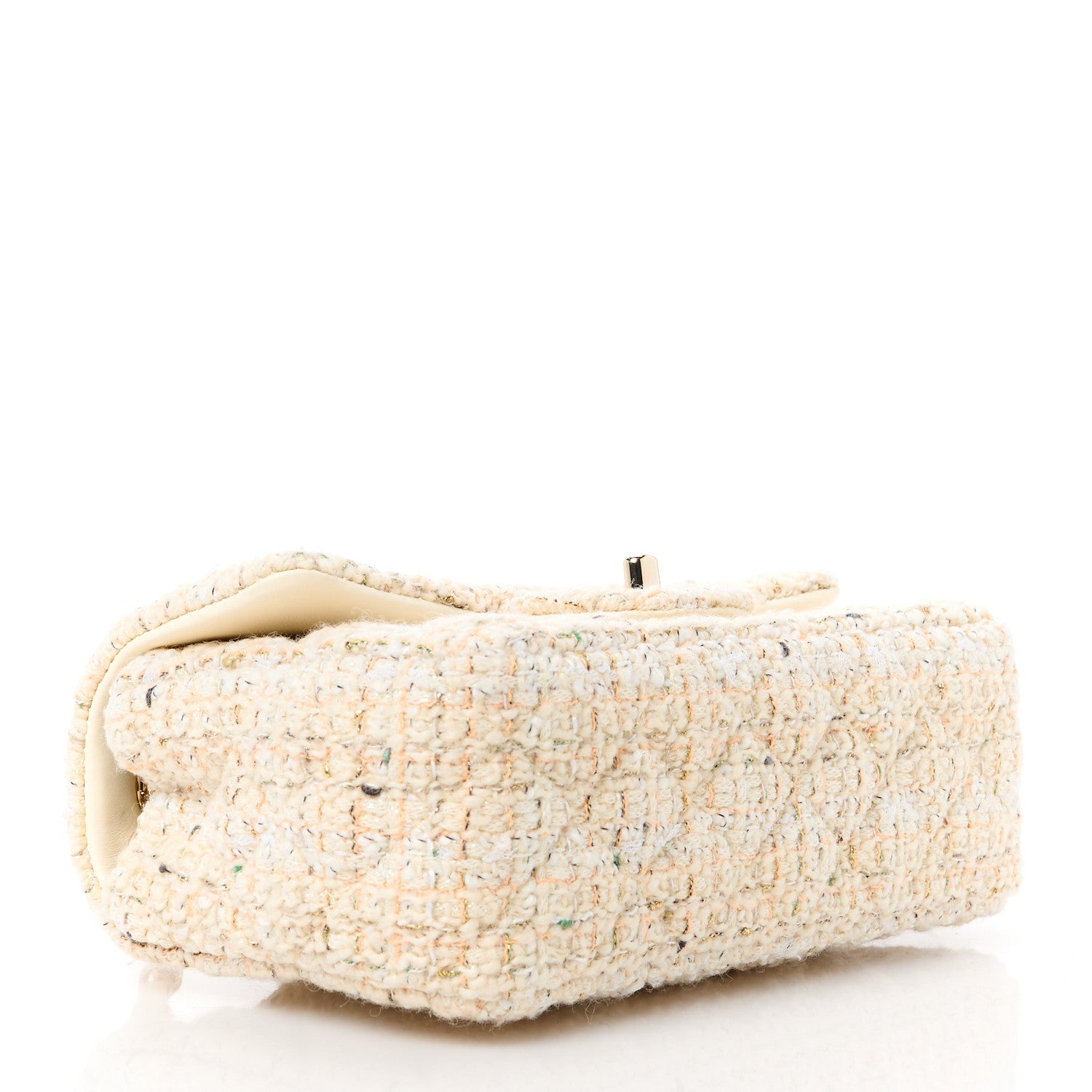 Chanel Tweed Quilted Mini Rectangular Flap Off White 4 of 12