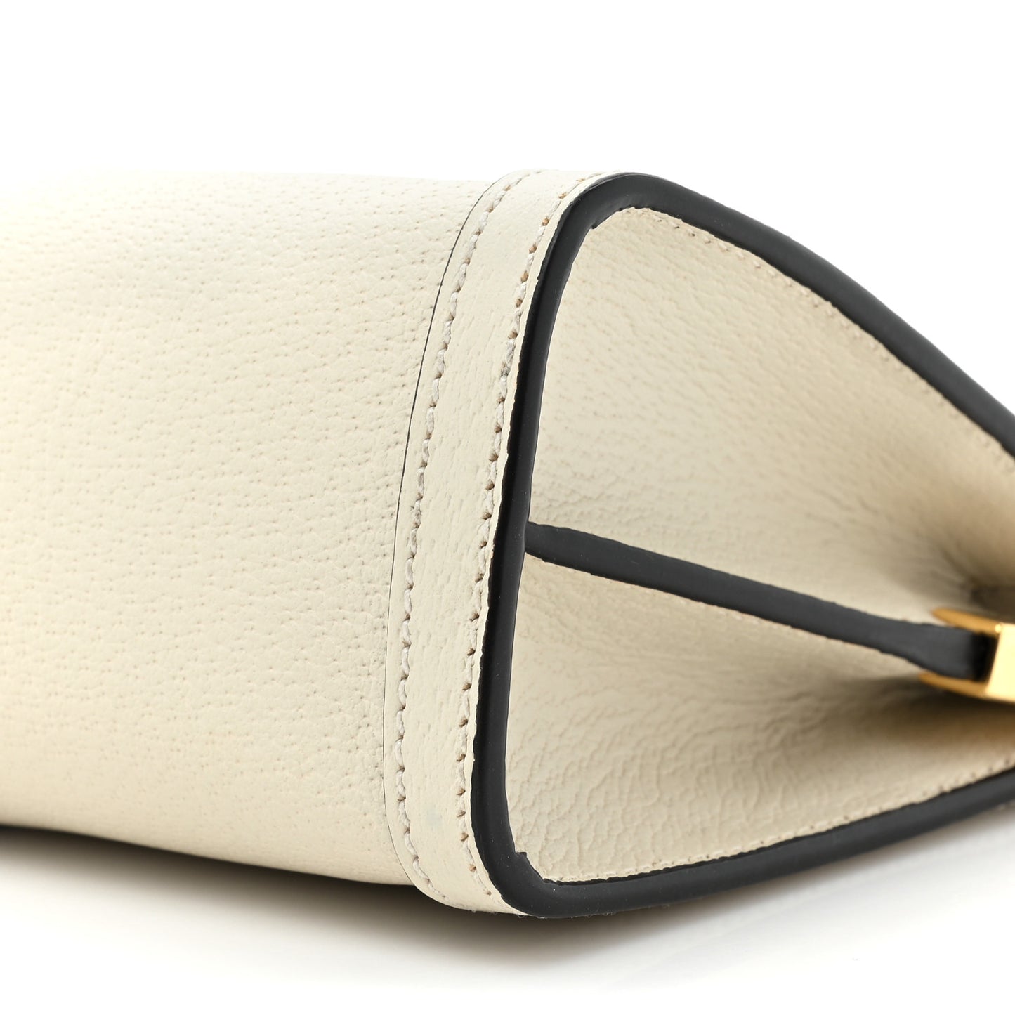 Textured Calfskin Web Small Ophidia Chain Shoulder Bag Mystic White