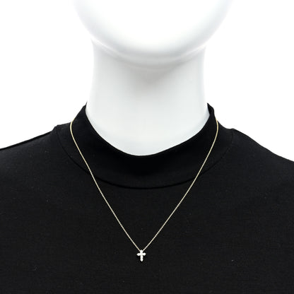 Roberto Coin 18K Yellow Gold Diamond Tiny Treasures Mini Cross Pendant Necklace 2 of 5