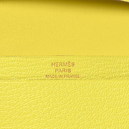 Hermes Chevre Mysore Bearn Card Holder Wallet Lime 6 of 9