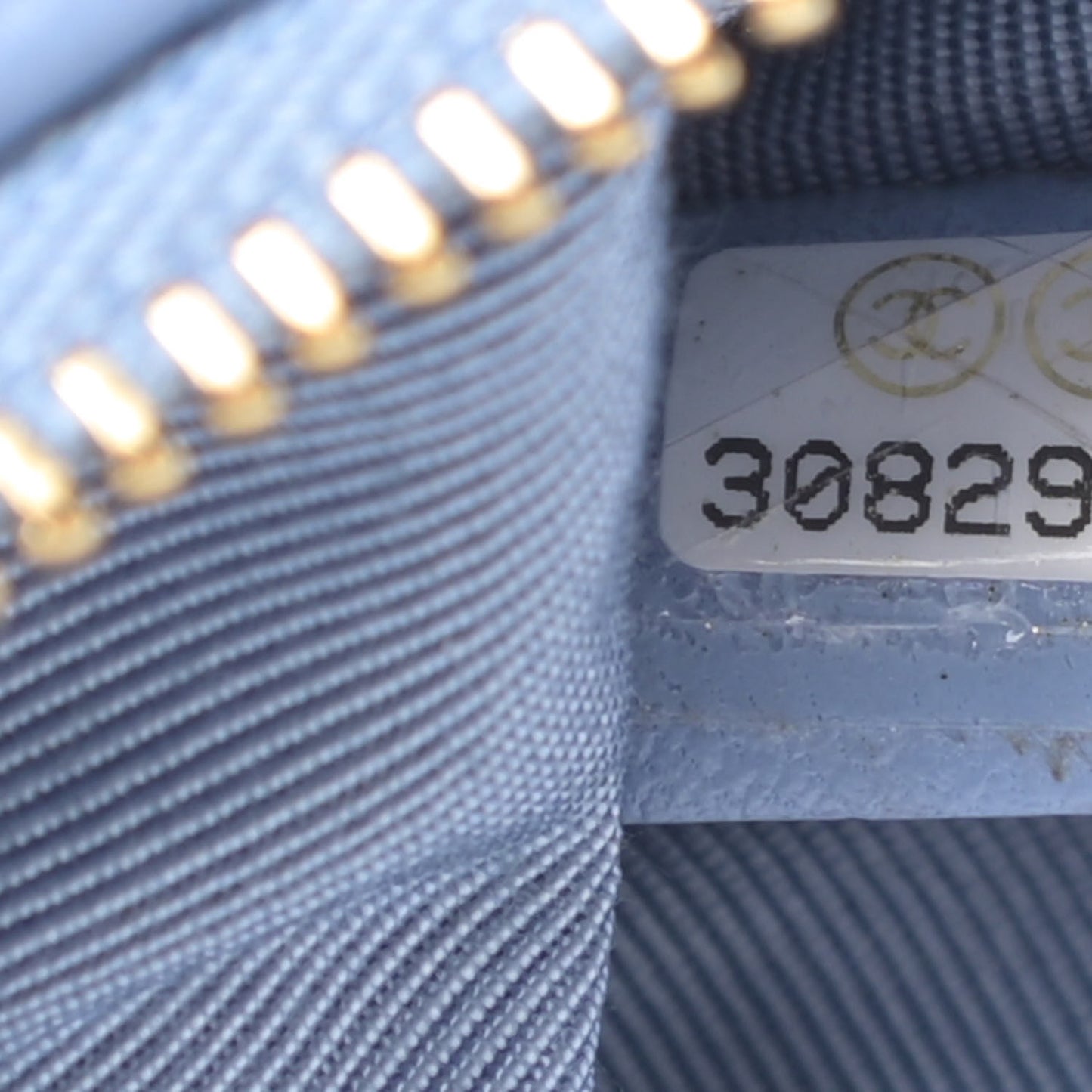 Lambskin Quilted Small Cosmetic Case Light Blue