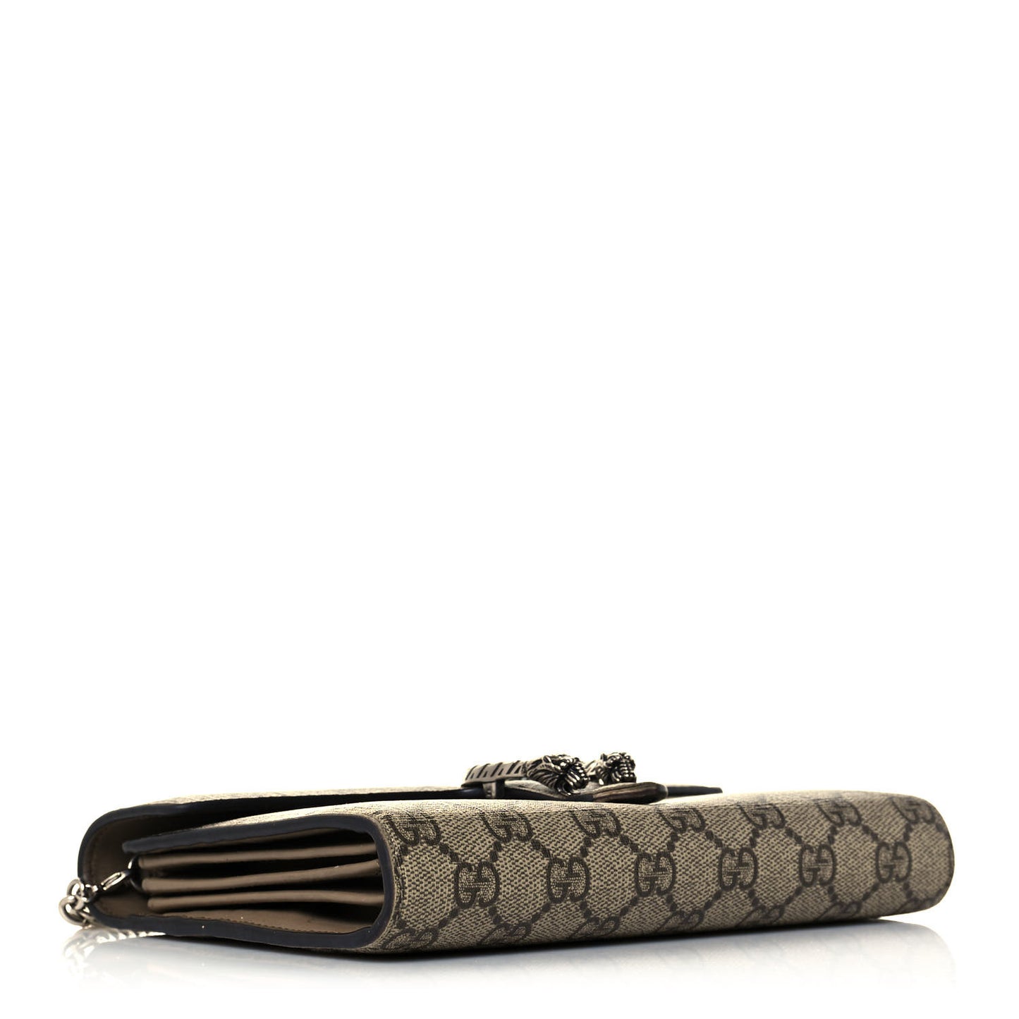 GG Supreme Monogram Mini Dionysus Chain Wallet Beige Taupe