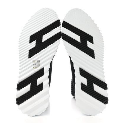 Hermes Technical Canvas Goatskin Fun Sneakers 39 Black White 5 of 9