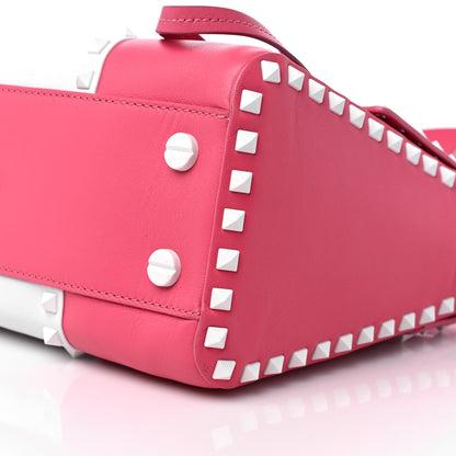 Valentino Garavani Vitello Colorblock Free Rockstud Top Handle Shoulder Bag Pink Optic White 8 of 16