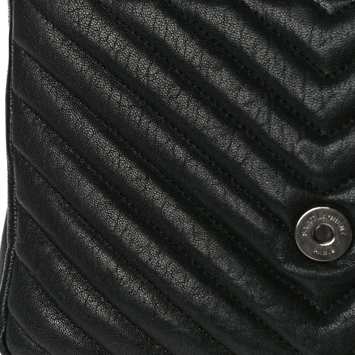Saint Laurent Sheepskin Matelasse Chevron Monogram Medium College Bag Black 16 of 20