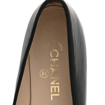 Chanel Lambskin Patent Cap Toe CC Ballerina Flats 37.5 Black 7 of 11