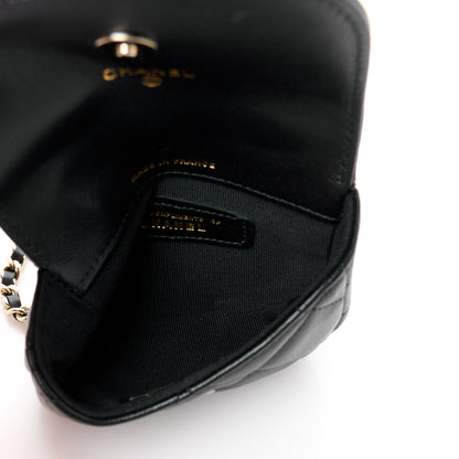 Chanel Lambskin Quilted Pearl Top Handle Clutch With Chain Black 5 of 12