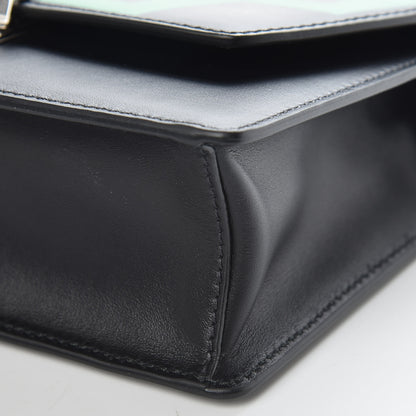 Prada City Calfskin Saffiano Racing Logo Elektra Shoulder Bag Black Verde 6 of 9