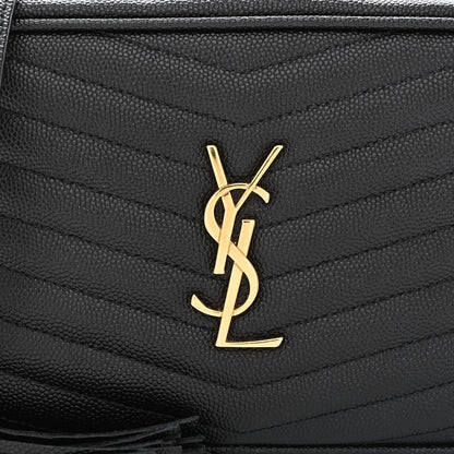 Saint Laurent Grain De Poudre Matelasse Monogram Mini Lou Camera Bag Black 8 of 10