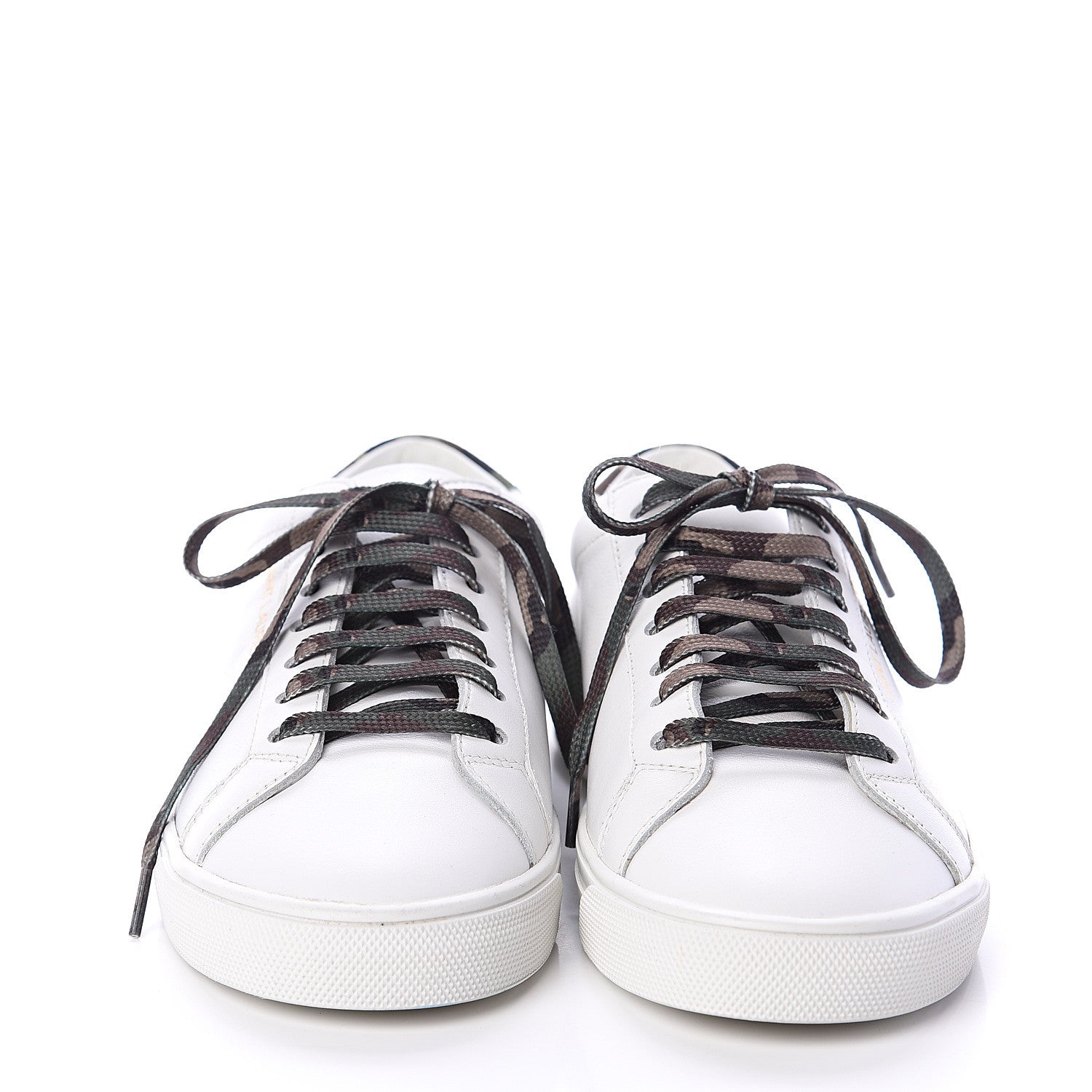 Saint Laurent Calfskin Camouflage Womens Andy Low Top Sneakers 35.5 Optic White 2 of 7