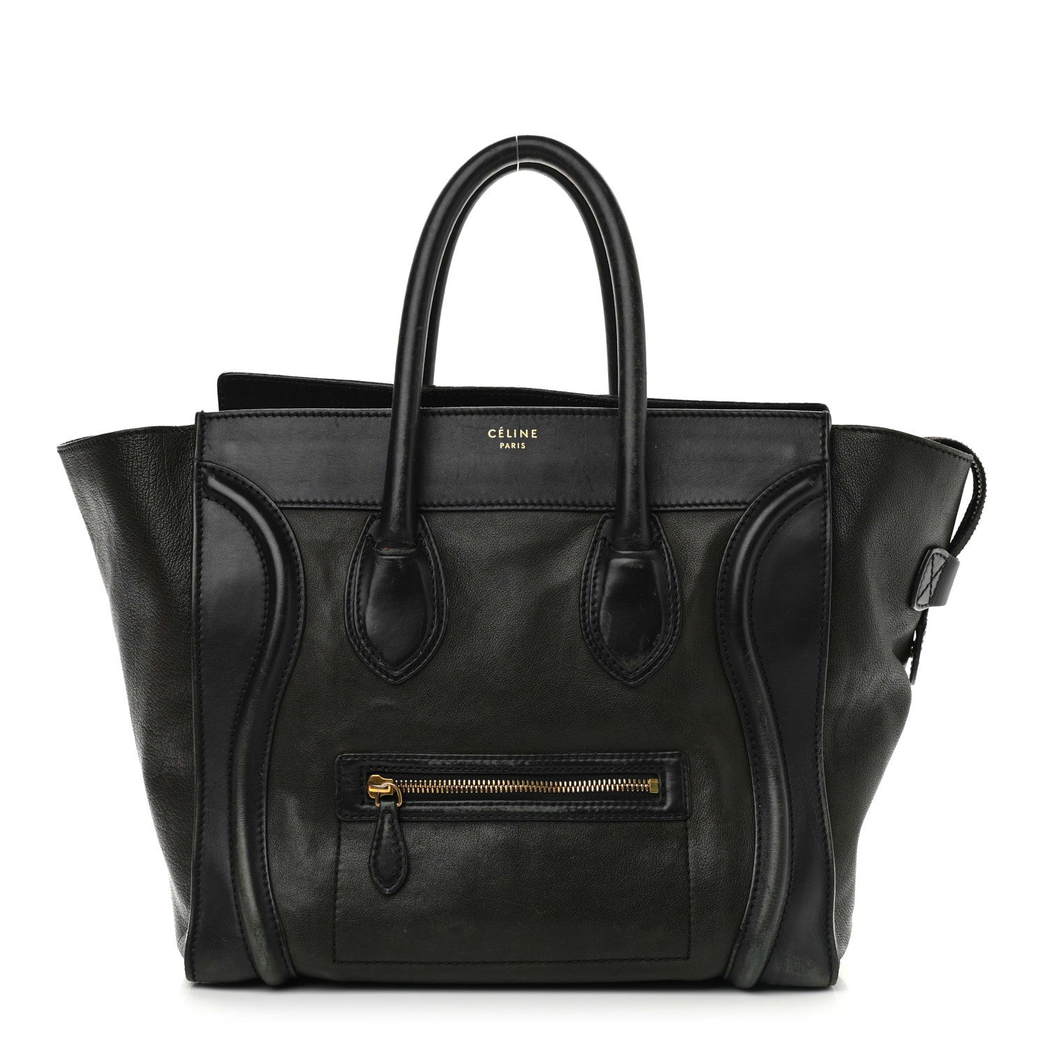 Celine Smooth Calfskin Mini Bi-Color Luggage Forest Black 1 of 29