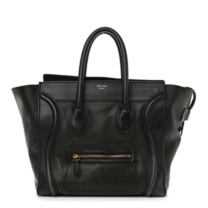 Celine Smooth Calfskin Mini Bi-Color Luggage Forest Black 1 of 29