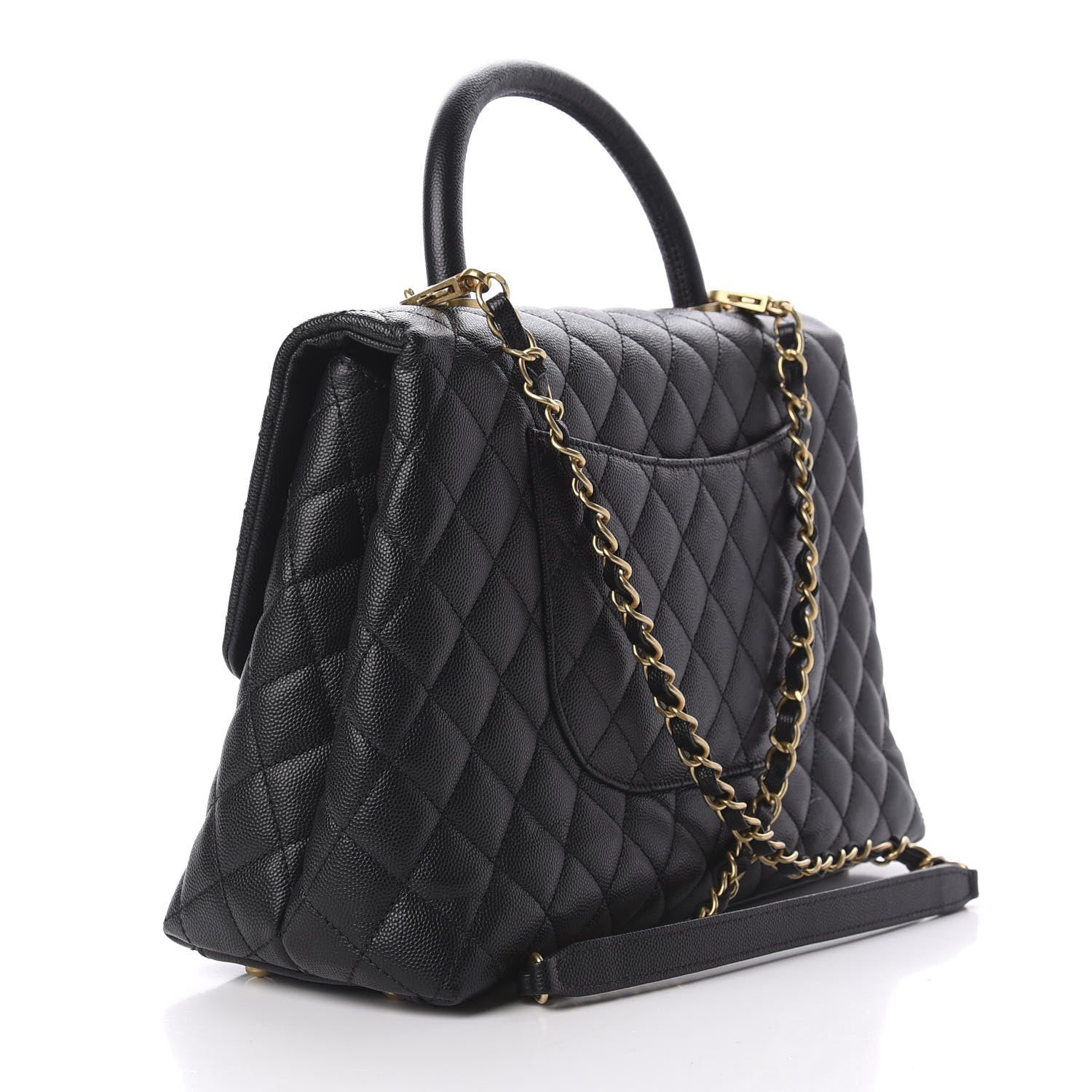 Chanel Caviar Quilted Medium Coco Handle Flap Black 3 of 10