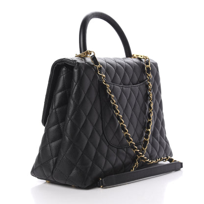 Chanel Caviar Quilted Medium Coco Handle Flap Black 3 of 10