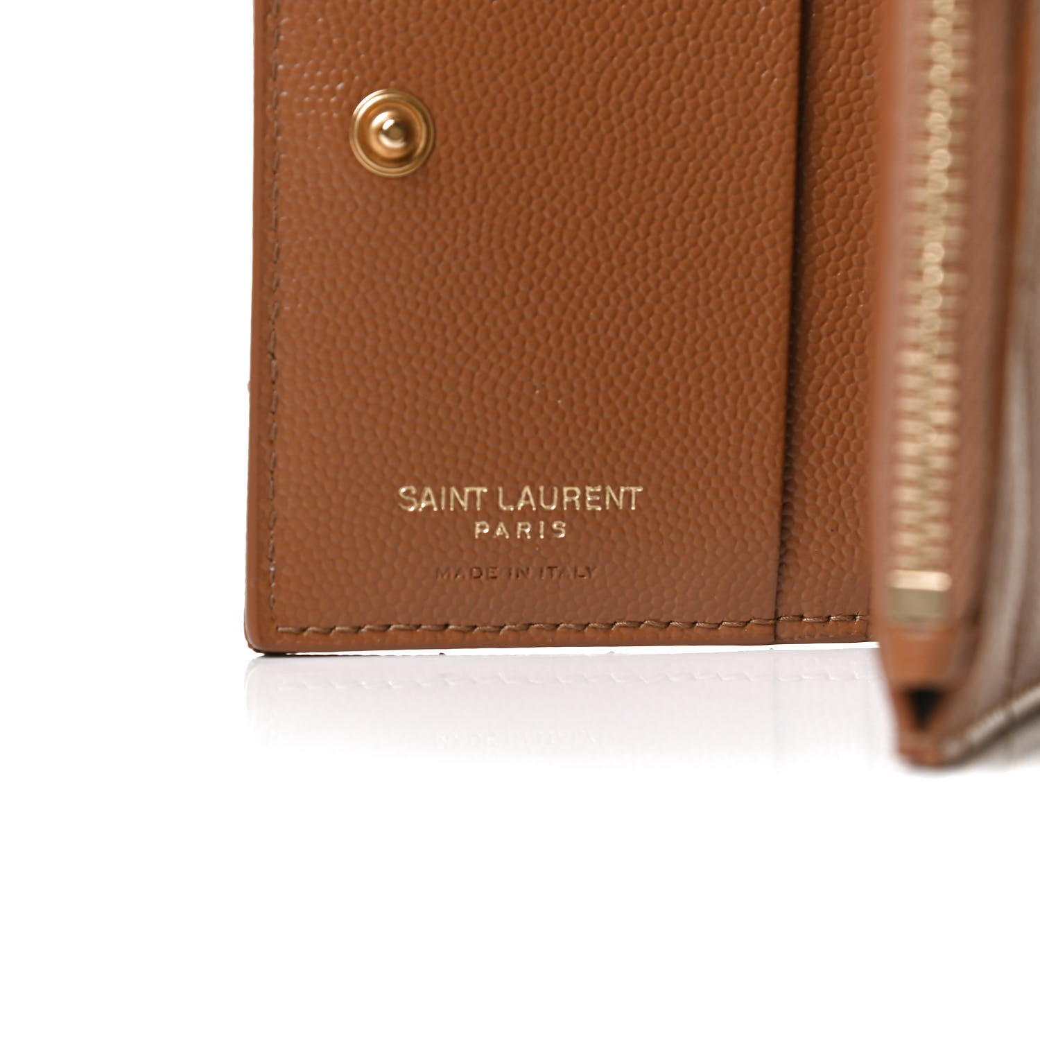 Saint Laurent Grain De Poudre Matelasse Chevron Monogram Zipped Card Case 6 of 8