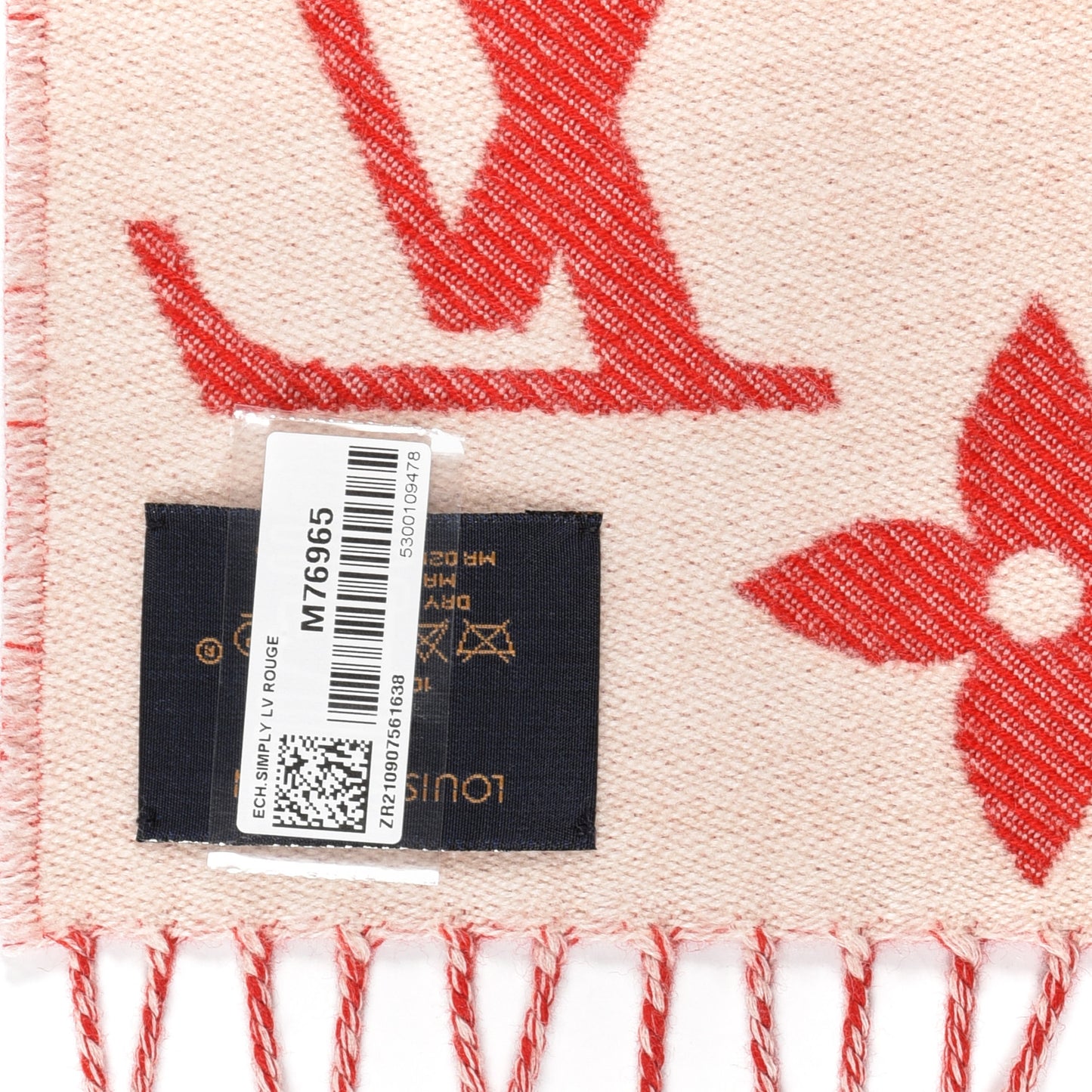 Wool Monogram Simply LV Scarf Red
