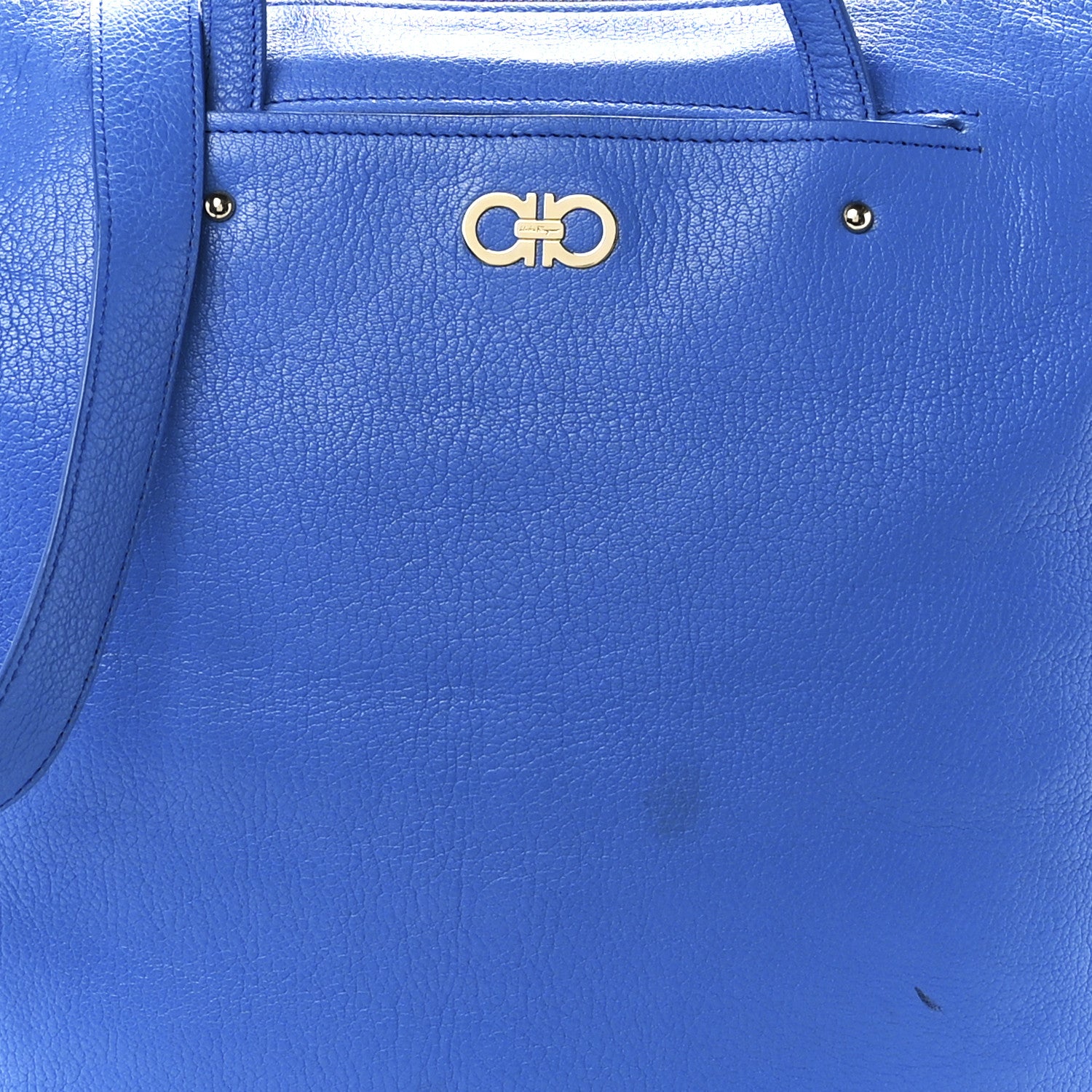 Salvatore Ferragamo Goatskin Vertical Mika Tote Blue 8 of 11