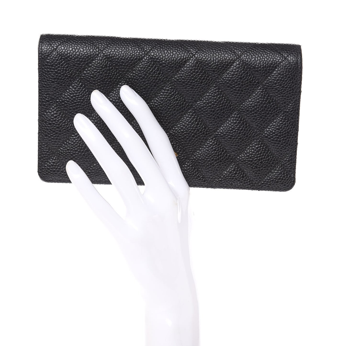 Caviar Quilted Yen Wallet Black