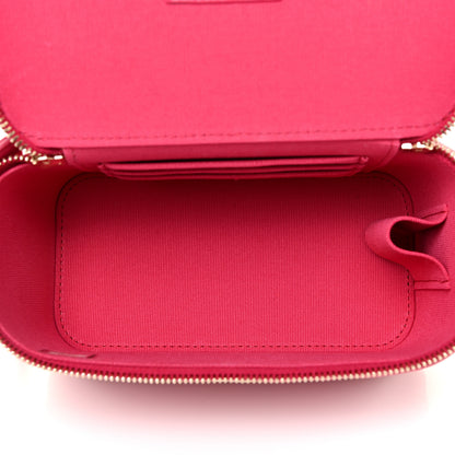 Chanel Lambskin Quilted Small Top Handle Vanity Case With Chain Dark Pink 5 of 11