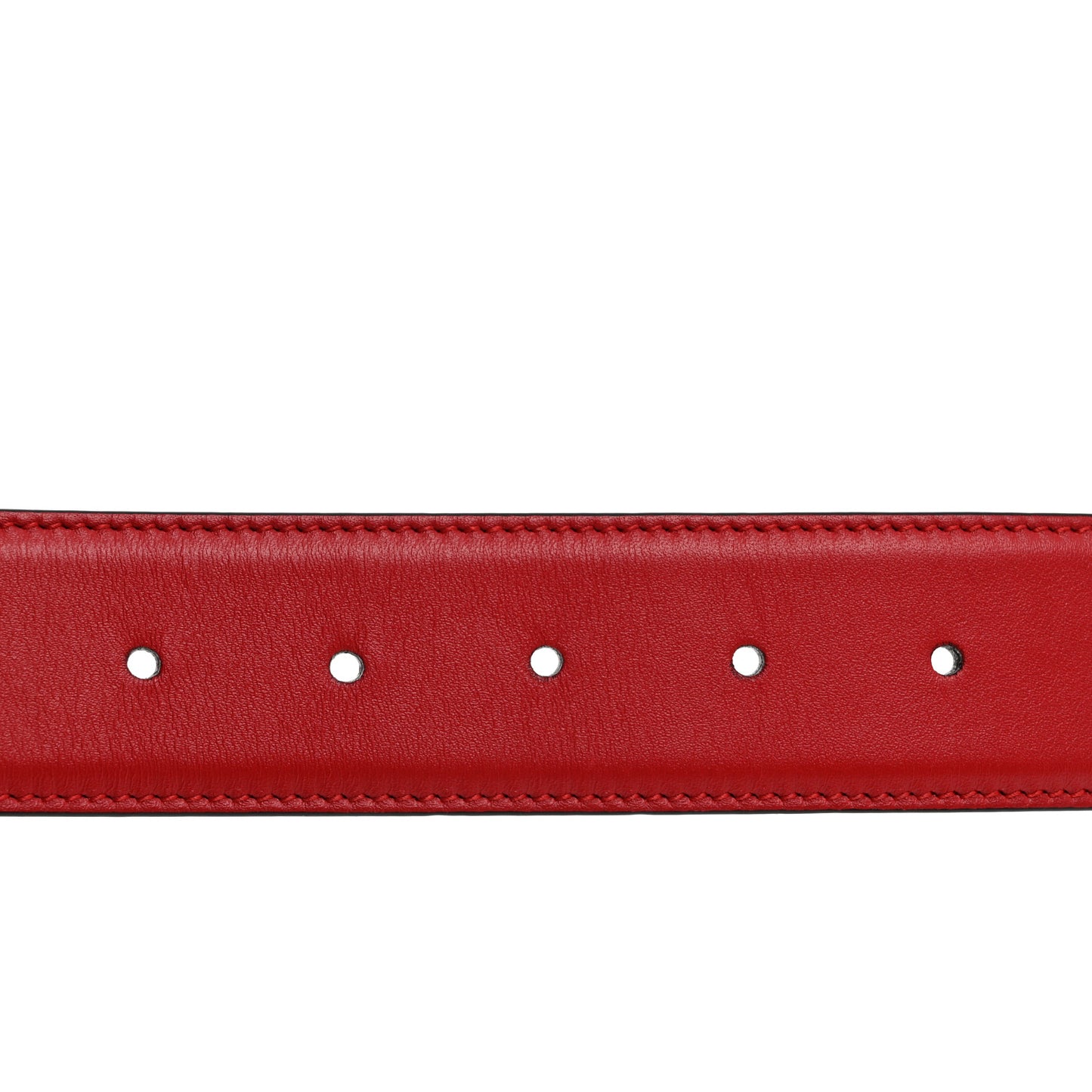 Moon Calfskin Interlocking G 37mm Belt 75 30 Vibrant Red