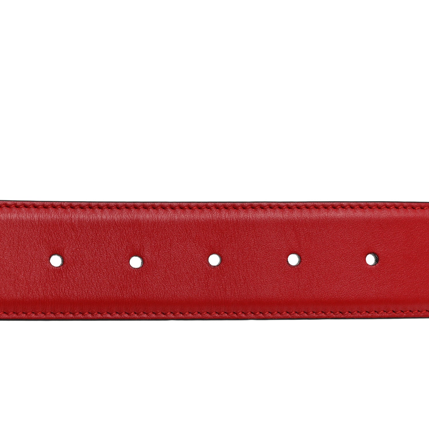 Gucci Moon Calfskin Interlocking G 37mm Belt 75 30 Vibrant Red 3 of 5