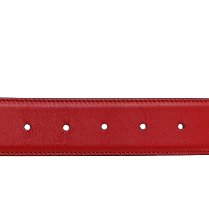 Gucci Moon Calfskin Interlocking G 37mm Belt 75 30 Vibrant Red 3 of 5
