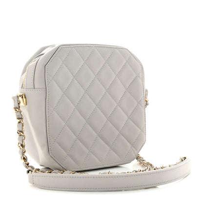 Chanel Calfskin Quilted CC Stitched Crossbody Camera Case Light Grey 3 of 13