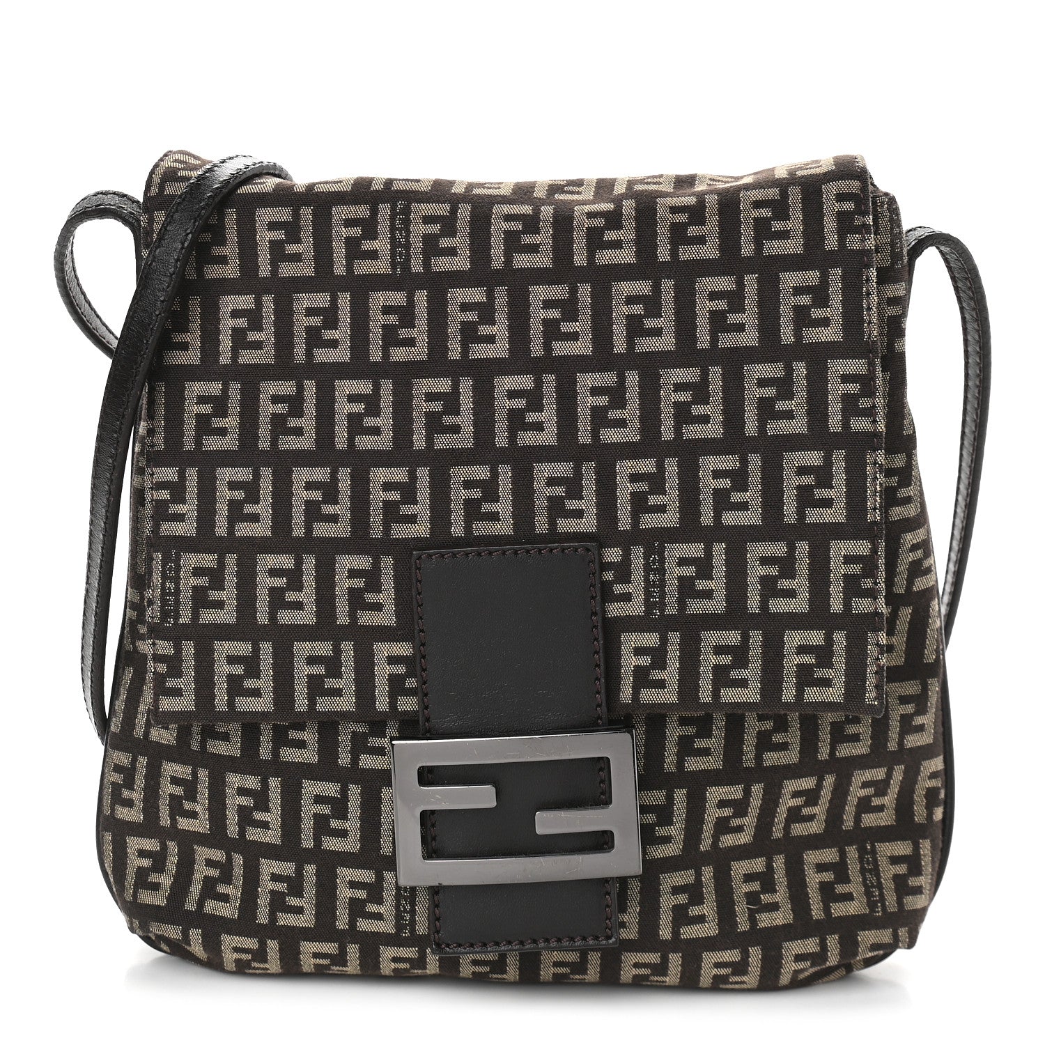 Fendi Zucchino Vitello Tube Messenger Bag Testa di Moro Beige 1 of 9