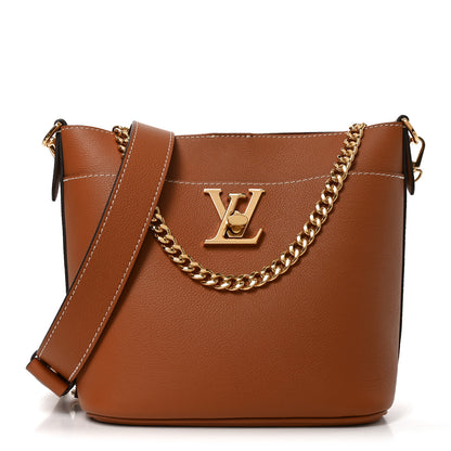 Louis Vuitton Calfskin Lock and Walk Bucket Cognac 1 of 9