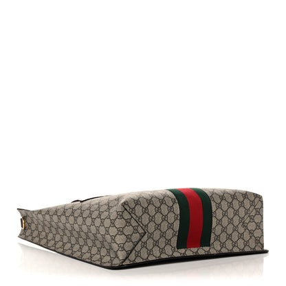 Gucci GG Supreme Monogram Web Animalier Bee Vertical Tote Brown 4 of 14