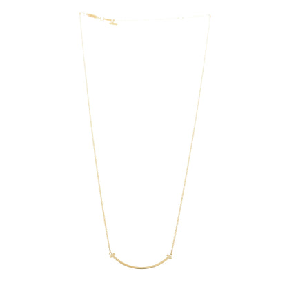 Tiffany 18K Yellow Gold Small T Smile Pendant Necklace 3 of 6