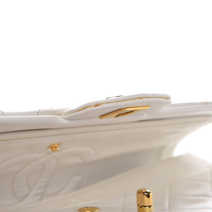 Chanel Lambskin Quilted Medium Double Flap White 16 of 21