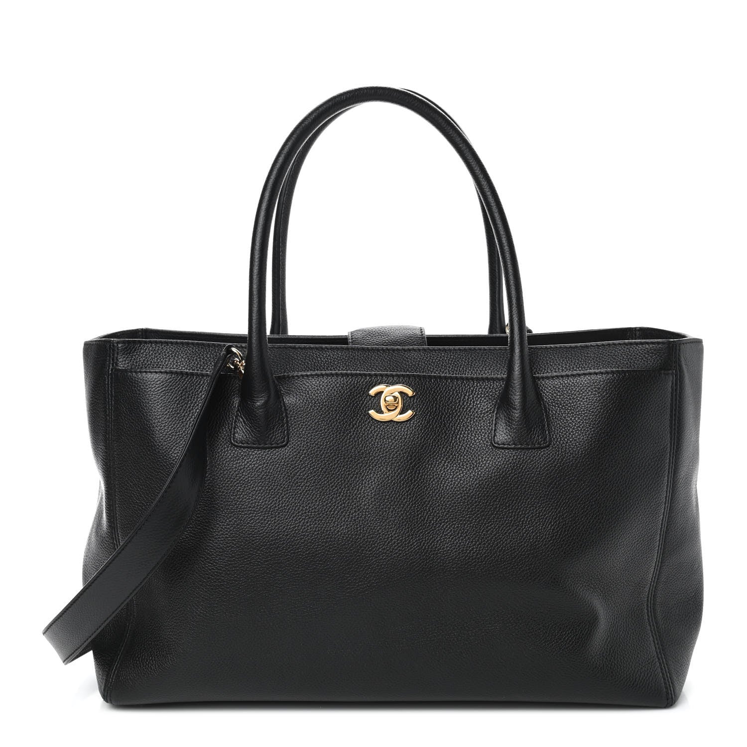 Chanel Calfskin Cerf Executive Shopper Tote Black 1 of 9