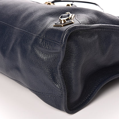 Balenciaga Chevre Gold Metallic Edge Hardware City Bleu Nuit Dark Sea 10 of 18