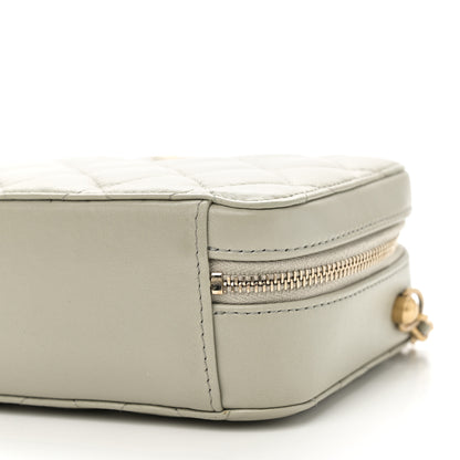 Chanel Lambskin Quilted CC Pearl Crush Camera Case Grey 10 of 10