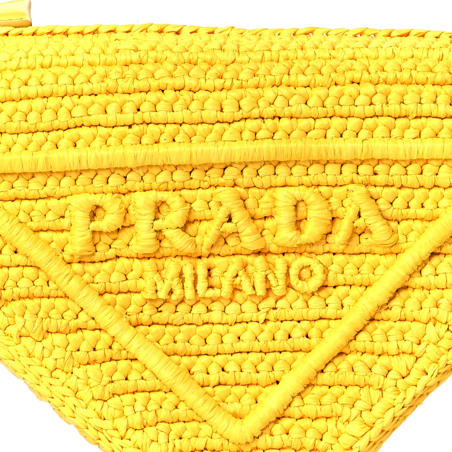 Yarn Raffia Effect Crochet Triangle Shoulder Bag Giallo