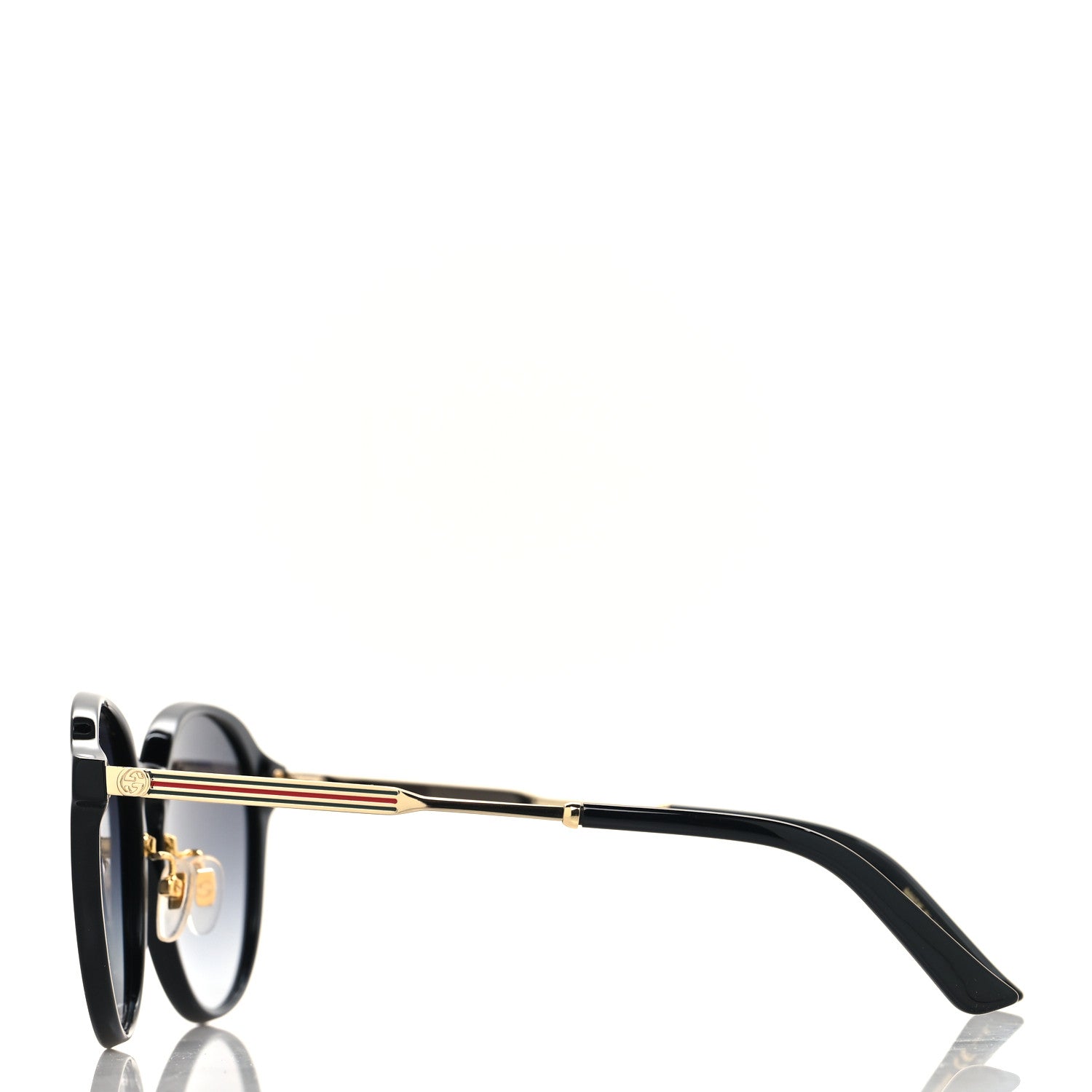 Gucci Acetate Round Frame Sunglasses GG0205SK Black 3 of 7