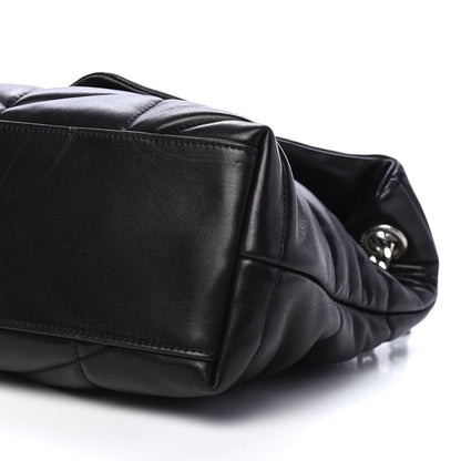 Saint Laurent Lambskin Quilted Small Loulou Puffer Monogram Chain Satchel Black 9 of 9