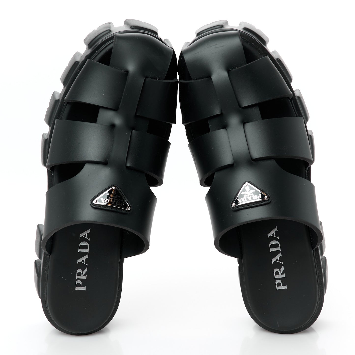 Foam Rubber Triangle Logo Monolith 55mm Cage Sandals 41 Black