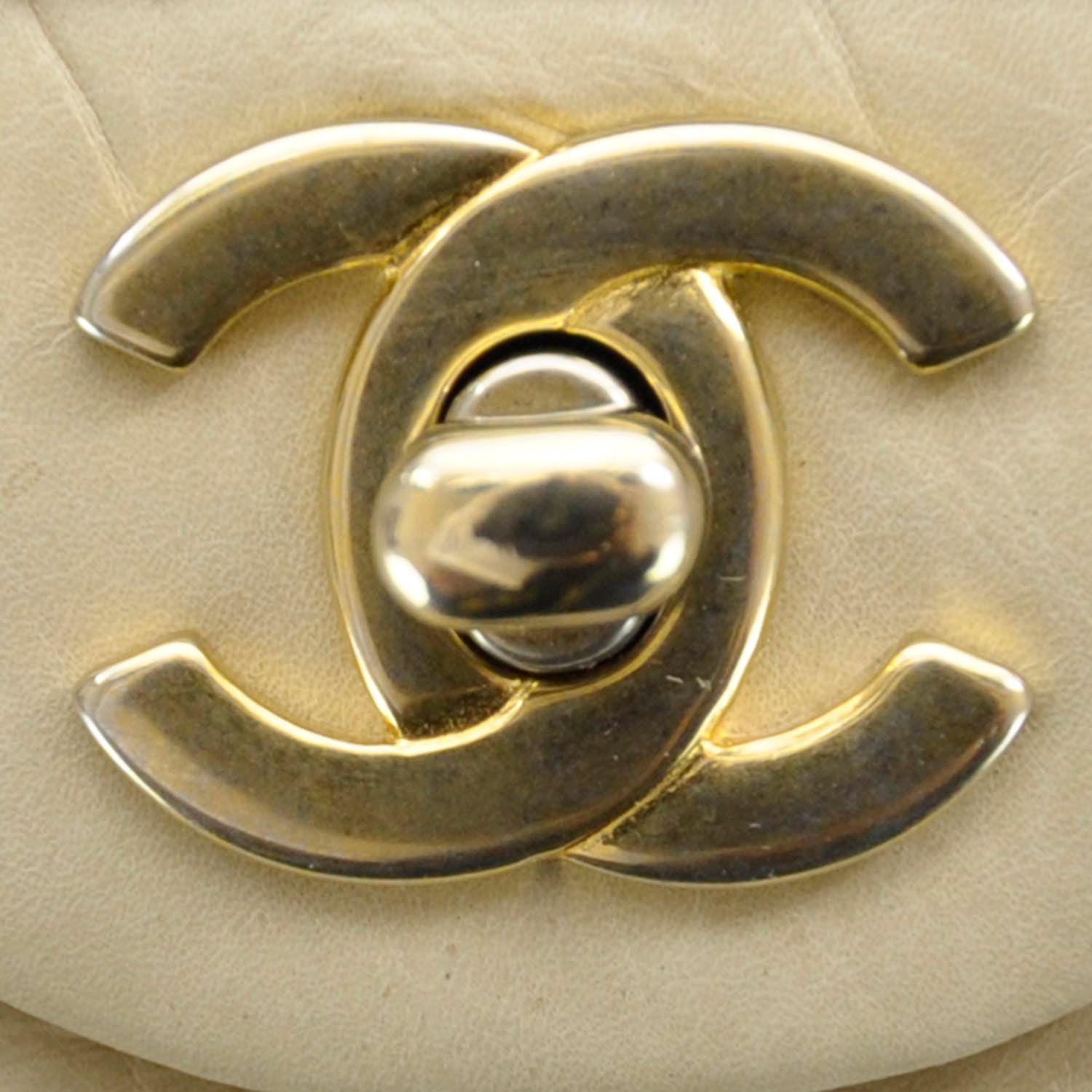Chanel Aged Calfskin Medium Double Flap Beige 5 of 10