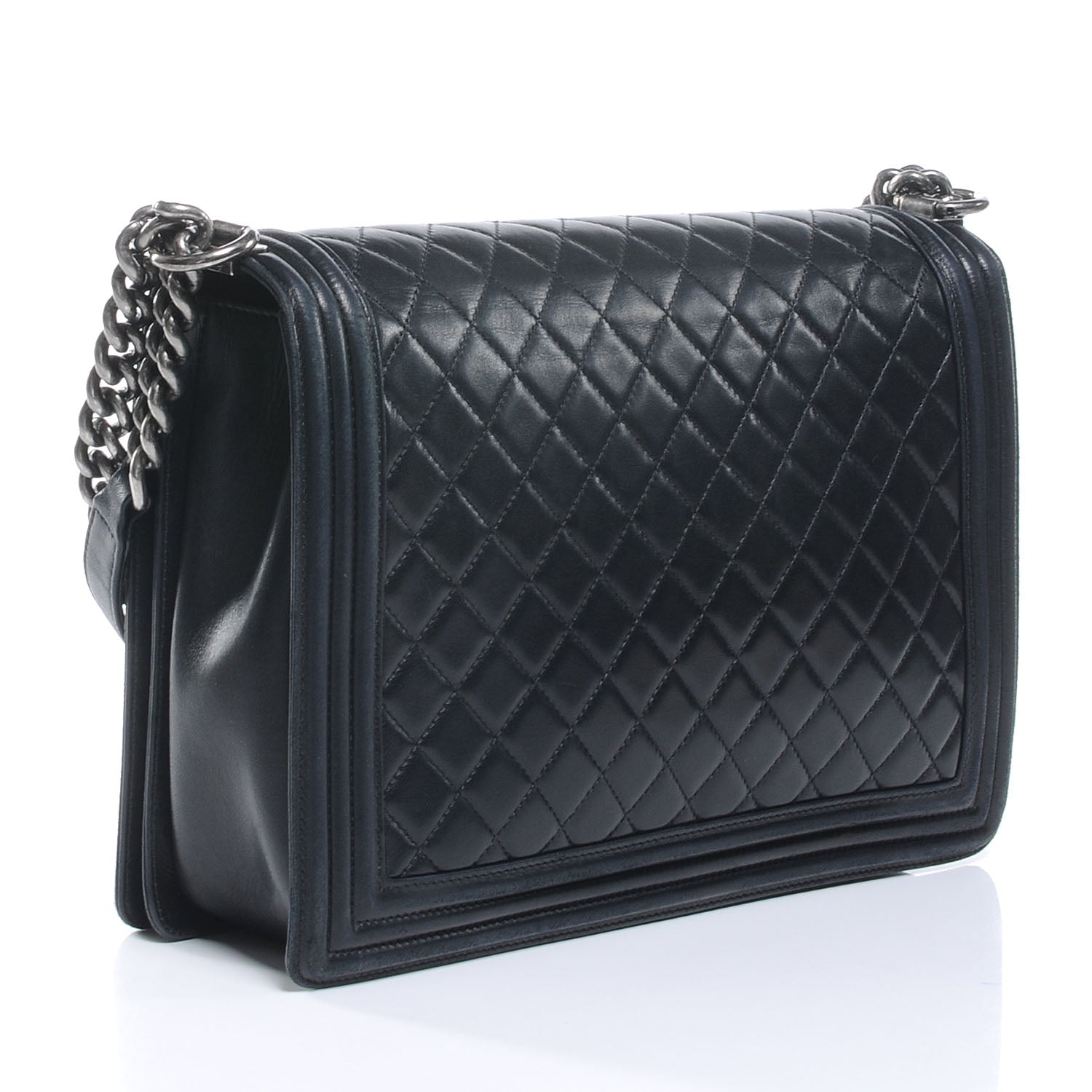 Chanel Lambskin Quilted Large Boy Flap Black 3 of 7