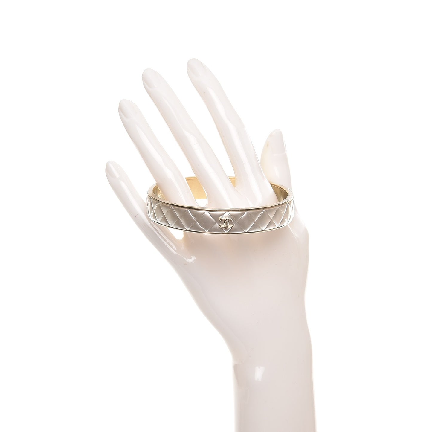 Quilted CC Bangle Silver Gold