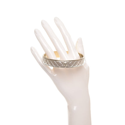 Chanel Quilted CC Bangle Silver Gold 2 of 4