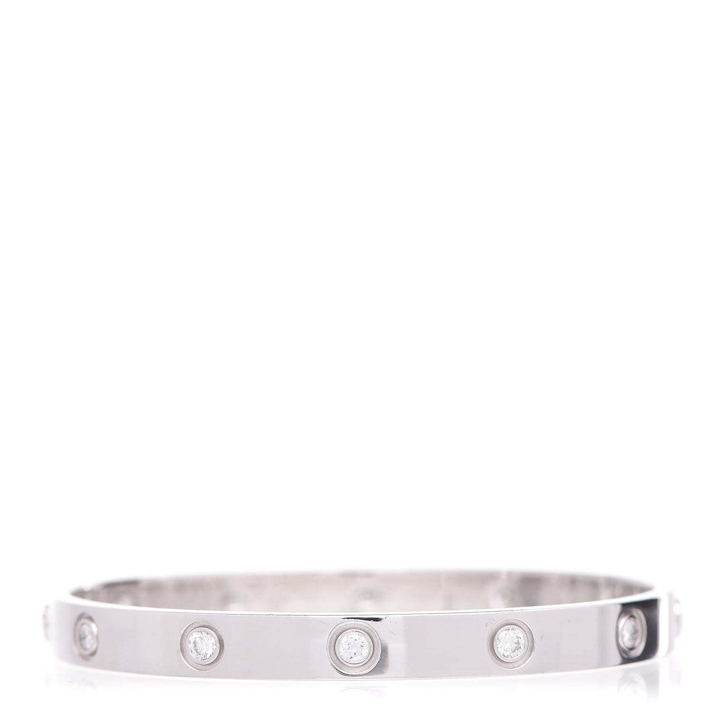 18K White Gold 10 Diamond LOVE Bracelet 17