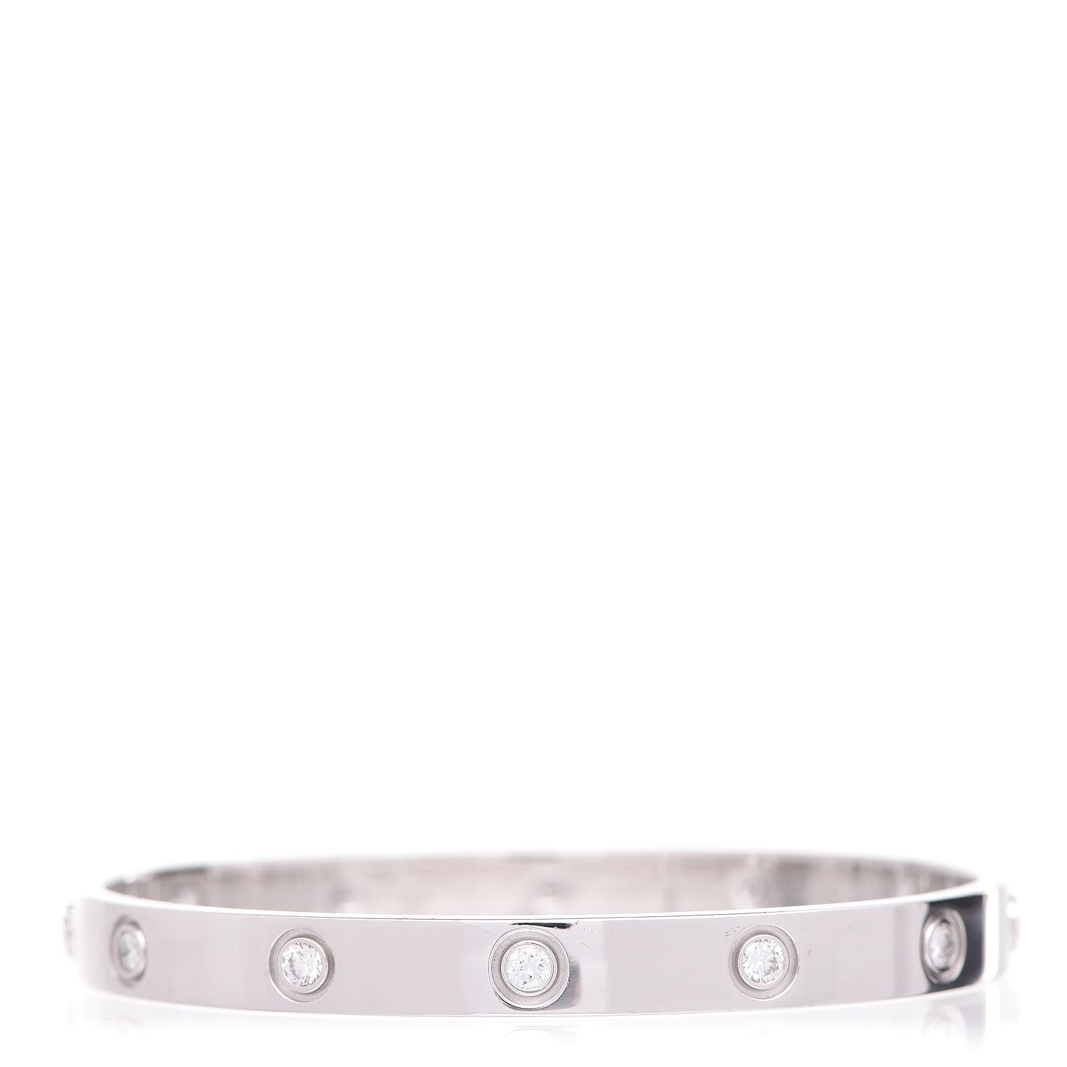 Cartier 18K White Gold 10 Diamond LOVE Bracelet 17 1 of 7