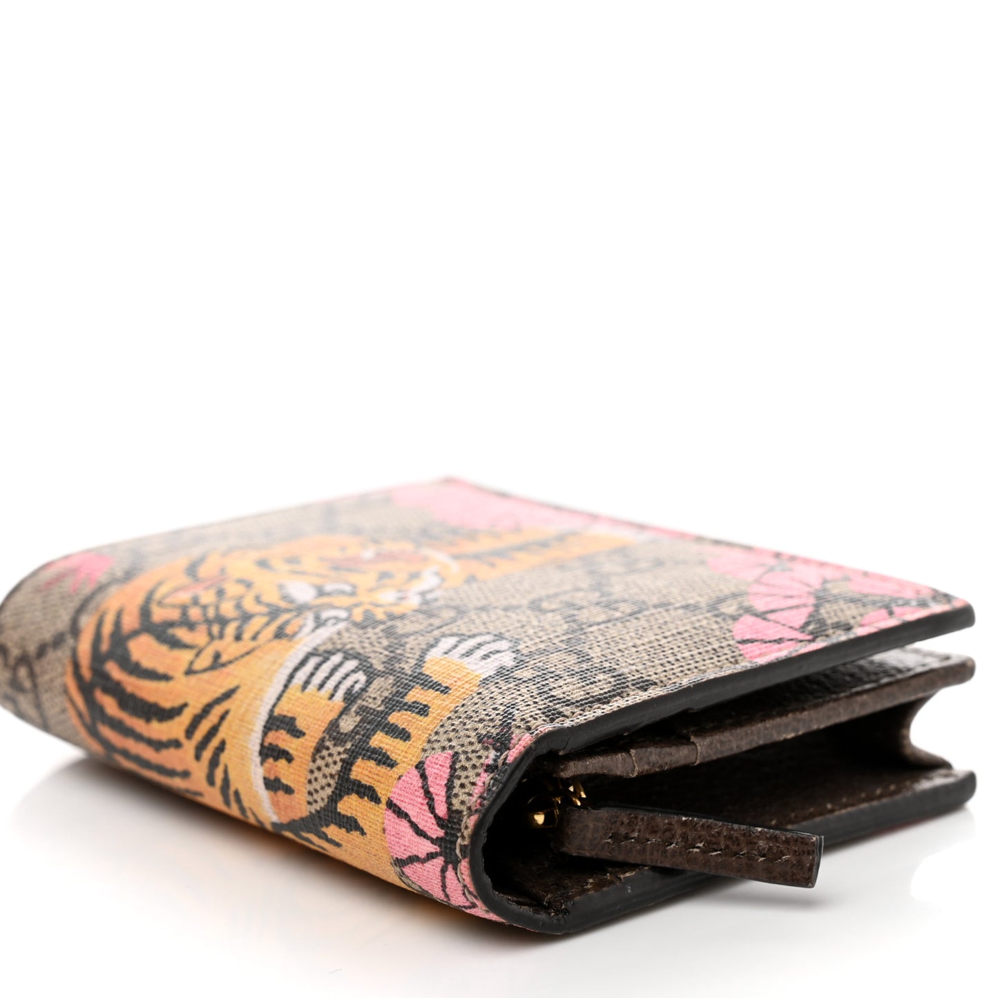 GG Supreme Monogram Bengal Card Case Beige Pink