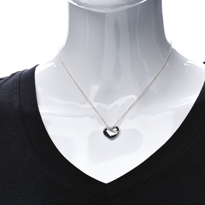 Tiffany Sterling Silver 14mm Elsa Perretti Full Heart Pendant Necklace 2 of 6